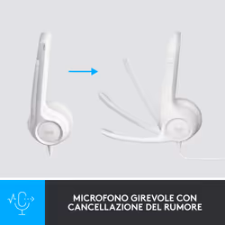 Logitech H390 Auricolare Cablato A Padiglione Ufficio USB tipo A Bianco - Vista aggiuntiva 7