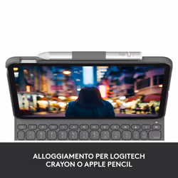 Logitech Slim Folio QWERTY Italiano Bluetooth Grigio - Vista aggiuntiva 6