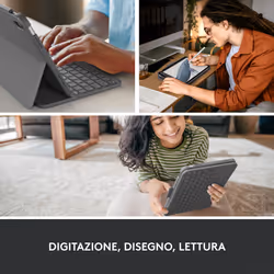 Logitech Slim Folio QWERTY Italiano Bluetooth Grigio - Vista aggiuntiva 7