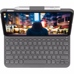 Logitech Slim Folio QWERTY Inglese UK Bluetooth Grigio - Vista aggiuntiva 2