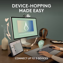 Logitech Pebble Keys 2 K380s tastiera Universale RF senza fili + Bluetooth AZERTY Francese Grafite - Vista aggiuntiva 3