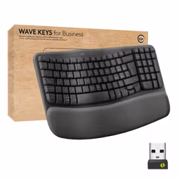 Logitech Wave Keys for Business, tastiera wireless ergonomica con supporto per i polsi imbottito, tecnologia Secure Logi Bolt, Bluetooth, compatibile con Windows/Mac/Chrome/Linux - Grafite - Vista aggiuntiva 5