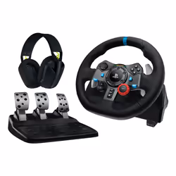 Logitech G G29 Driving Force, kit volante pedaliera e cuffie, PlayStation®5, PlayStation®4 e PC, Volante + pedali + cuffie, P ...