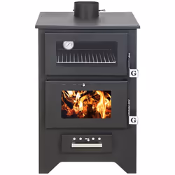 DIVINA FIRE STUFA A LEGNA con forno SILVIA-MG450 Potenza di uscita: 14,6 kw Efficienza: 80% Dimensioni: L 50,5 x P 58,5 x H 9 ...
