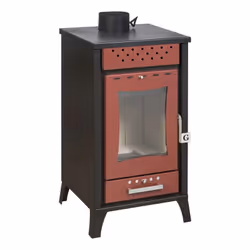 STUFA A LEGNA OLGA MG300 Potenza globale: 15 kw Potenza di uscita: 15 kw Efficienza: 73,9% Dimensioni: L 45,5 x P 48,5 x H 91 ...