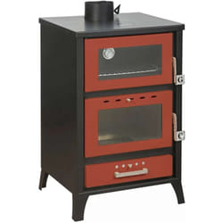 Divina Fire - Stufa a Legna Con Forno Marika Rossa 22 Kw L50,5xp58,5xh91,5