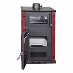 Stufa A Legna Con Forno 27,6Kw Termostufa boiler 38lt Elsa Rossa - Vista aggiuntiva 2