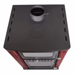 Stufa A Legna Con Forno 27,6Kw Termostufa boiler 38lt Elsa Rossa - Vista aggiuntiva 3