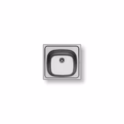 PYRAMIS 100139601, Lavello montato su piano, Quadrato, Acciaio inox, Acciaio inox, 1 ciotole, 465 mm