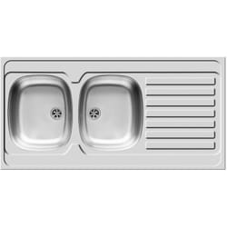 International (120X60) 2B 1D, Lavello ad incasso soprapiano acciaio inox, liscio, 100118502 - Pyramis