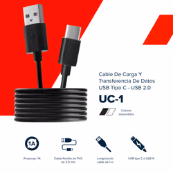 Canyon CNE-USBC1B cavo USB USB 2.0 1 m USB C USB A Nero - Vista aggiuntiva 3