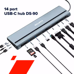 Canyon DS-90 USB 3.2 Gen 1 (3.1 Gen 1) Type-C Grigio - Vista aggiuntiva 7