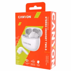 Canyon CNS-TWS5W cuffia e auricolare Wireless In-ear Chiamate/Musica/Sport/Tutti i giorni USB tipo-C Bluetooth Bianco - Vista aggiuntiva 5