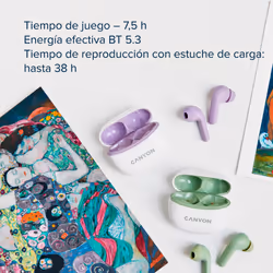 Canyon CNS-TWS5W cuffia e auricolare Wireless In-ear Chiamate/Musica/Sport/Tutti i giorni USB tipo-C Bluetooth Bianco - Vista aggiuntiva 8