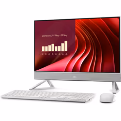 DELL EC24250 Intel® Core™ i5 i5-1334U 60,5 cm (23.8") 1920 x 1080 Pixel PC All-in-one 16 GB DDR5-SDRAM 512 GB SSD Windows 11 Pro Wi-Fi 6E (802.11ax) Perlato, Bianco