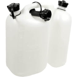 Tanica doppio scomparto 5 l + 3 l bianco trasparente Oregon 562408