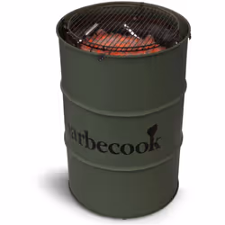 Barbecue a carbonella Barbecook "Barrel Edson" verde militare, diametro 47,5 cm.Il barbecue a carbonella in acciaio smaltato ...