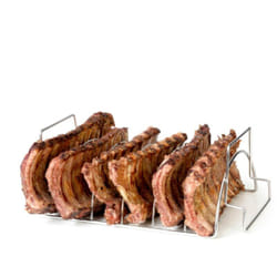 Supporto per Costine Barbecue in Acciaio Inox, Supporto grigla per Barbecue, 34,5x20x15cm - Barbecook