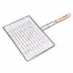 Griglia Elastica per Barbecue; Manico resistente per una presa sicura; Dimensione: 41x62x2 cm; Adatto per girare facilmente l ...