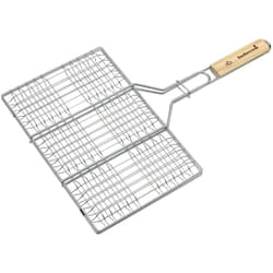 barbecook Hamburger Grill Cromo e Manico in Legno, attrezzo per Barbecue, 35x23cm