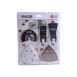 Assortimento lame Composizione: Pz 1 lama dentata 34x40 taglio legno, pl, metallo Pz 1 lama paletta 52x28 cemento, colla, leg ...
