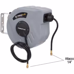 Avvolgitubo per aria compressa; Automatico appendibile; Pressione massima 12 Bar; Tubo in gomma da 10 metri. Avvolgitubo per ...