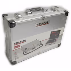 - Valigetta portautensili - Marca Kreator - In alluminio - Colore argento e dettagli in nero - Dimensioni 42.5x30.5x12.5 Va ...