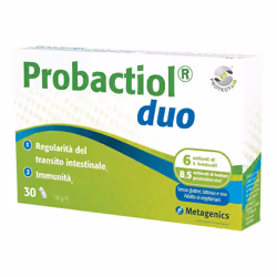 Probactiol Duo è un integratore da utilizzare in tutti i casi di disturbi intestinali per ripristinare una normale flora batt ...