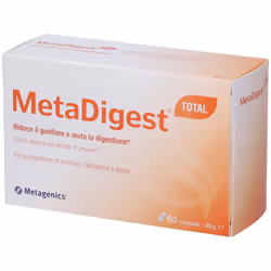 Metadigest Total è un integratore che favorisce una corretta digestione per l'organismo.

Formato: 60 capsule