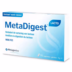 Metadigest Lacto è un integratore che favorisce la digestione del lattosio.

Formato: 15 capsule