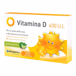 Vitamina D 400 U.I. è un integratore alimentare di vitamina D utile per la salute di ossa e sistema immunitario dei bambini