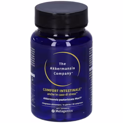 Akkermansia Intestino è un integratore alimentare utile per ridurre i disturbi intestinali. Confezione da 30 capsule.