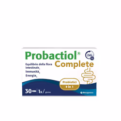 Metagenics Probactiol Complete con 9 ceppi probiotici e vitamine D, B1, B2, supporta intestino e immunità. Senza glutine, lat ...