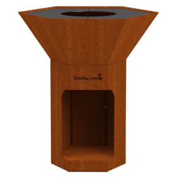 Barbecook - barbecue a legna 'nestor' ruggine con griglia 89x90 cm