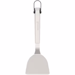 Caratteristiche: Spatola per Plancha Materiale: Acciaio Inox Lunghezza: 33 cm Con Gancio in silicone Spatola in Acciaio per P ...
