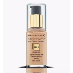 Max Factor Facefinity All Day Flawless 3 In 1, Bottiglia, Liquido, Levigante, Beige, Rose Beige, Donna