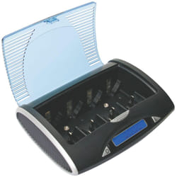 Velleman - caricabatterie/scaricabatterie universali veloci nimh con lcd e uscita usb