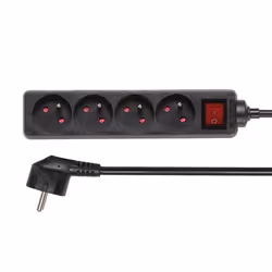 Perel EB4BLNS prolunghe e multiple 1,5 m 4 presa(e) AC Interno Nero