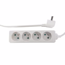 Perel EB4WN-5 prolunghe e multiple 5 m 4 presa(e) AC Interno Bianco