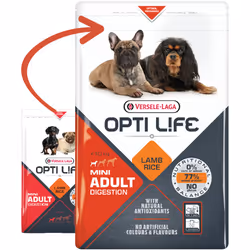 Versele-Laga Opti Life Adult Digestion Mini 7,5 kg Adulto Agnello, Riso