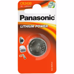 Per alimentazione di orologi, calcolatrici, databank, radiocomandi ecc. Modello CR2430, DL2430 Tensione 3V Marca Panasonic Co ...