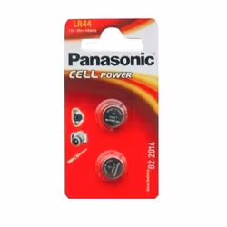 Panasonic LR-44EL, Batteria monouso, Alcalino, 1,5 V, 2 pz, 120 mAh, Metallico