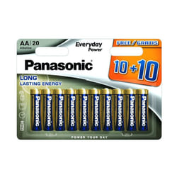 PANASONIC Pile Stilo 10+10 LR6SPS per Brico e Giardino Materiale Elettrico in Batteria e Pile Ricaricabili