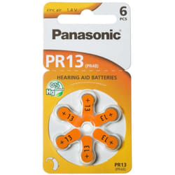 Panasonic - Blister da 6 pile a bottone zinco-aria 1,4V DA13, PR48, PR13