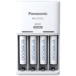 Panasonic - Basic BQ-CC51 + 4x eneloop aaa Caricatore per spina domestica NiMH Ministilo (aaa), Stilo (aa)