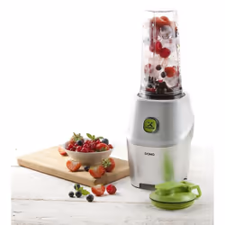 Domo DO700BL, Frullatore da tavolo, 0,71 L, Funzione PULSE, Tritaghiaccio, 1000 W, Metallico, Bianco