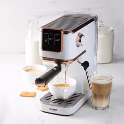 Domo DO746K Macchina da caffè 2 in 1 semiautomatica 1,1 L 20 bar Rose Gold, Bianco - Vista aggiuntiva 3