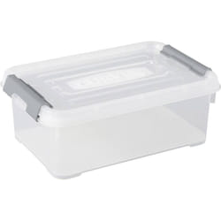 Curver 243810 Scatola di immagazzinaggio HANDY impilabile (L x L x A) 294 x 194 x 110 mm Trasparente, Argento 1 pz.