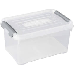 Allibert - Curver 243803 Scatola di immagazzinaggio handy impilabile (l x l x a) 294 x 194 x 150 mm Trasparente, Argento 1 pz.