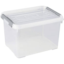 Allibert - Curver 243808 Scatola di immagazzinaggio handy impilabile (l x l x a) 400 x 290 x 260 mm Trasparente, Argento 1 pz.